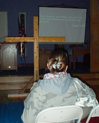 Time for thought during the sensory prayer night.